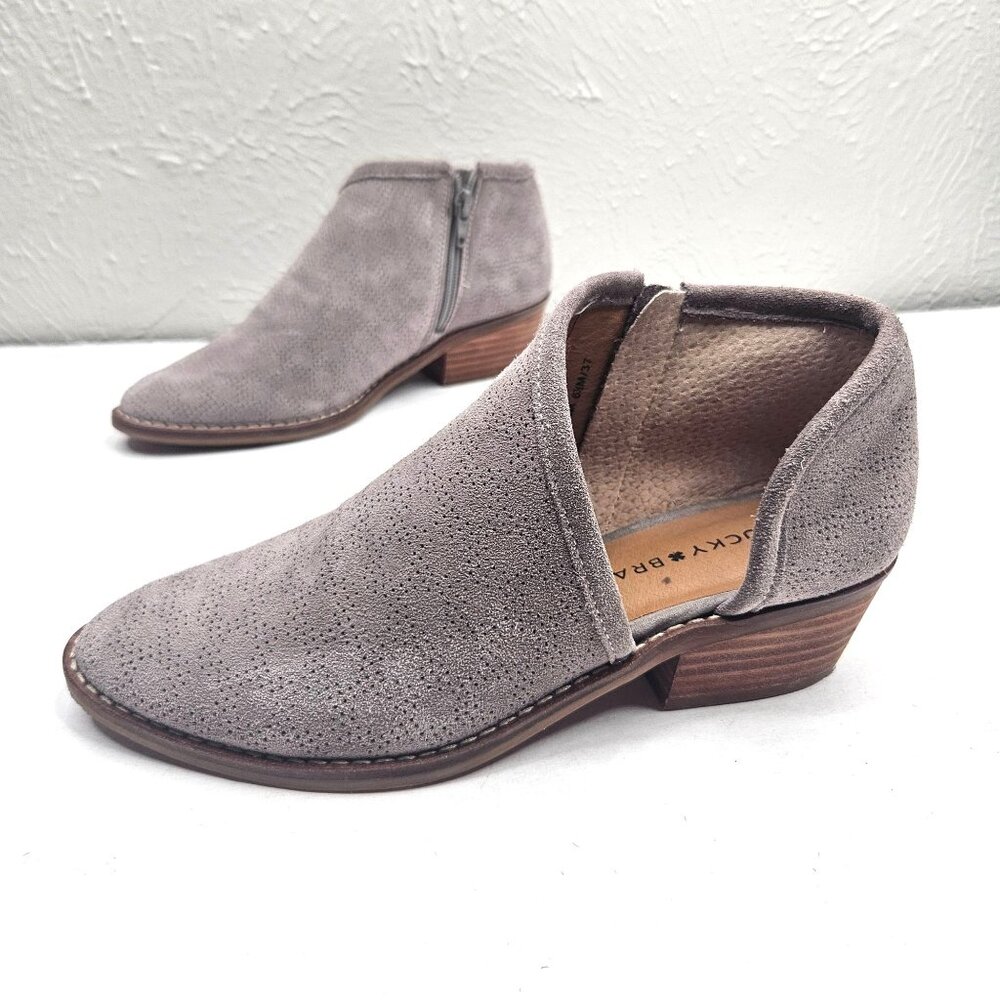 Lucky Brand Taupe Suede Ankle Booties